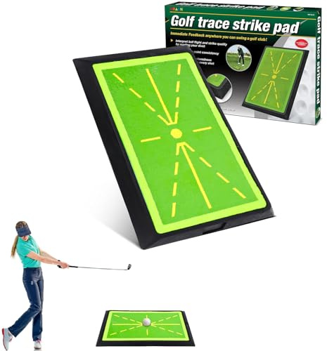 Golf Swing Mat, 12 * 17.5in Golf Training Aid Analyse Swing Path & Correct Stance & Posture, Portable Golf Practice Mat with Antislip Rubber Base, Golf Mat for Outdoor/Indoor Training