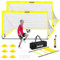 2er Set Fußballtor inkl mit,Faltbares Tragbares Fussballtore,Tragetasche und Zubehör,Mit Transporttasche und Ballpumpe Zielscheibe 180 * 120cm(6x4 Fuß)，gelb