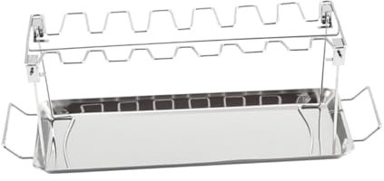 LIFKOME Supporto in Acciaio Inossidabile Per Cosce Pollo Griglia Multipropósito Con Leccarda Integrata Per Forno O Grill Facile Da Pulire E Usare