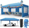 3x6m Tonnelle de Jardin Pliable, Barnum Pliant Extérieur avec 4 Parois Amovibles et 6 PCS Sacs de Sable,Tonnelle Pop-up de Imperméable, Anti-UV 50+, Reception Fête Camping Plage Mariage, Bleu