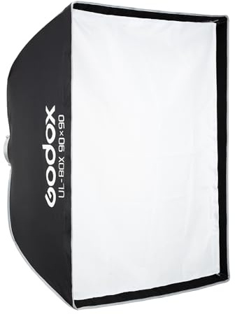 Godox UL-Box Softbox Carré 35”/90cm avec Monture Bowens, 90x90cm Pliage Rapide Softbox Pliable avec Grille, Diffuseur pour Godox SMALLRIG/Neewer/Aputure