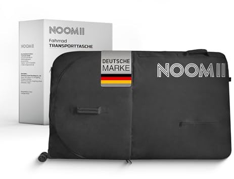 NooMii Fahrrad Transporttasche 128 x 78 x 25 cm | Wasserdichter Fahrradkoffer mit verstärkten Reißverschlüssen | Fahrradtasche-Rucksack mit Handgriff & Rollen | Für verschiedene Fahrradgrößen