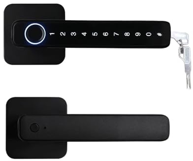 Maniglia For Serratura Intelligente For Porta Con Impronta Digitale For Appartamento Di Casa Con Chiave Magnetica Serratura For Porta Digitale Tastiera Serratura Elettronica Senza Chiave(T10black)