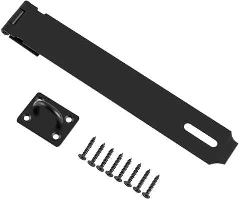 SAYAYO Hasp and Staple Shed Lock Padlock Hasp Door Lock Gate Latch 250MM | SUS304 Stainless Steel, Matte Black(Not Include Padlock)
