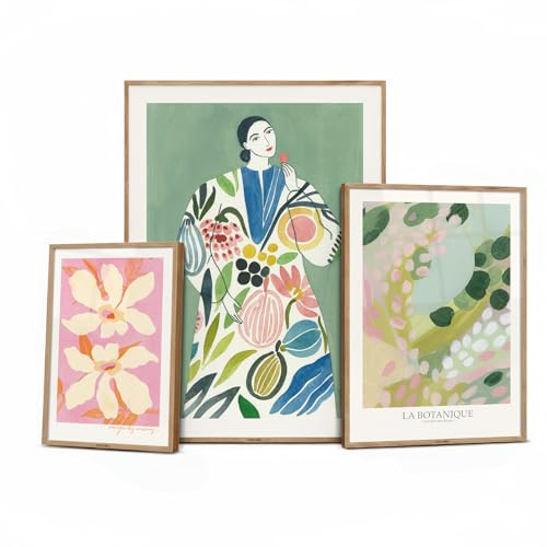 canvea La Botanique Poster Set Energie der Farben | 3er Bilder Set für Wohnzimmer Deko | Moderne Wandbilder | Premium Kunstdrucke für stilvolle Wohnräume