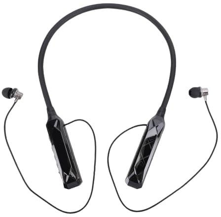 Oreilet Neckband Bluetooth 5.3 Headphones, Neckband Earbuds, Real Time Battery Display Wireless Headset for Sports, Running, Gym, Work, Travel, Driving, Workout (Black)