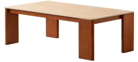LiQENT-149 Petite Table d'appoint Table Basse en Bois Chaud, Surface rectangulaire, Pieds en Bloc épais, décoration Centrale du Salon
