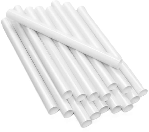 16 White Radiator Pipe Covers, 19.5cm Long PVC Snap‑On Pipe Sleeve 15mm Insulation | Shrouds Snap Around Tube Collar | Easy‑Fit Plastic Cover Sleeves for Heating Pipes (Pack of 16)
