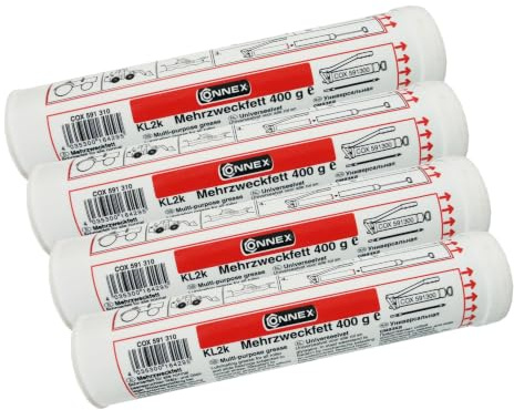 Connex Mehrzweckfett - 400 g - Harz- & säurefrei - In Kartusche/Schmierfett/Schmiermittel/Gleitfett/Wälz- und Gleitlagerfett / COX591310 (Packung mit 4)