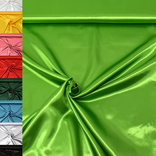 MAGAM-Stoffe 1m Estelle Satin Stoff uni ideal für Kleidung und Deko Meterware (11. Grün)