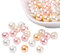 PH PandaHall - Lot de 100pcs Perle en Verre Perle Rond Perles Nacrees Serie de Couleur Rose pour DIY Fabrication de Bijoux Collier Bracelet, 8mm, Trou: 1mm