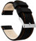 Barton Uhrenarmband aus genarbtem Leder mit Schnellverschluss 22mm Schwarzes Leder / orangefarbene Naht