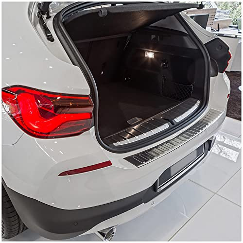 teileplus24 L649 Ladekantenschutz V2A Edelstahl kompatibel mit BMW X2 F39 2018- Abkantung, Farbe:Silber gebürstet