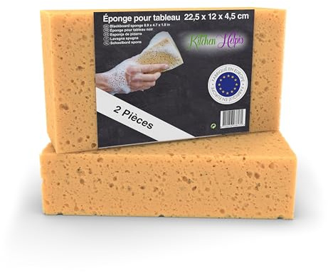 Kitchen Helpis® 2x Reinigungsstarker Kreide-Tafelschwamm 22,5 x 12 x 4,5cm