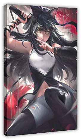 RWBY Blake Belladonna Anime Leinwand-Poster, Schlafzimmer, Dekoration, Sport, Landschaft, Büro, Raumdekoration, Geschenk, 30 x 45 cm, Rahmen