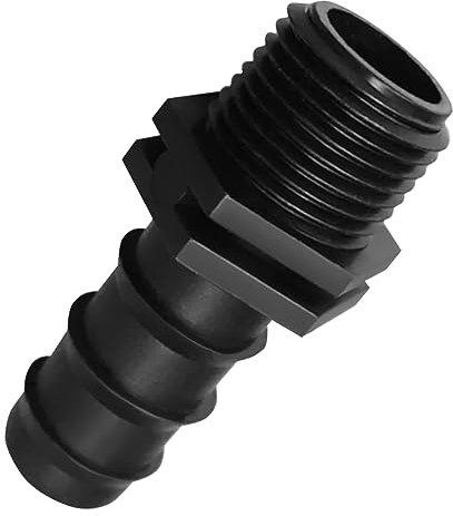 Raccord de tuyau barbelé en PVC de 1,9 cm - Insert cannelé SCH 40 3/4 x filetage mâle MNPT de 1,9 cm - Adaptateur en PVC