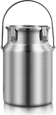 Acier Inoxydable 304 Lait Peut Pour Liquide Stockage Solide, Seau De Transport De Lait Seau À Vin Pot Laitier Bidon De Lait Baril Cruche Fourre-Tout Avec Couvercle Scellé Et Poignée Unique,3L
