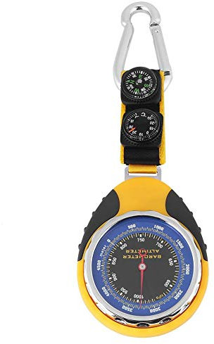 Barometer + Höhenmesser + Kompass + Thermometer 4-In-1 Tester, Outdoor-Wandern Klettern Skifahren Radfahren Notwendige Ausrüstung Luftdruck Temperatur Höhe Batterieloser Tester Mit Metallhaken