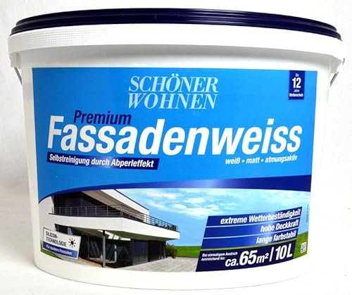 Schöner Wohnen Premium-Fassadenweiss mit Abperleffekt 10,0 l weiß matt