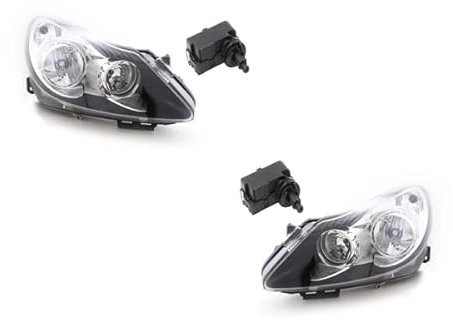 Johns, Scheinwerfer passend für Opel Corsa D 06-10 Li. Re schw./chrom inklu. Stellmotor