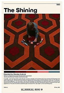 The Shining Movie Poster Leinwand Gemälde Wandkunst Poster für Schlafzimmer Wohnzimmer Ästhetische Dekoration 40 x 60 cm ohne Rahmen