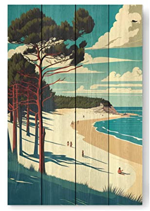 artboxONE Holzbild 60x40 cm Natur Pirita Beach, Estland von Künstler Beach Bliss