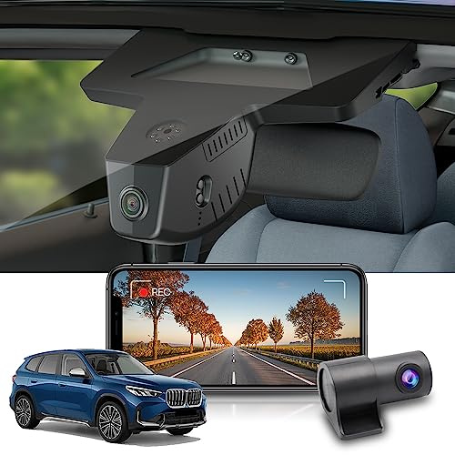 Fitcamx Dashcam Auto Vorne Hinten Geeignet für BMW X1 & iX1 (U11) 2023-2026, Dashcam 4K 2160P+1080P Video WiFi, Loop-Aufnahme, G-Sensor, OEM BMW Zubehör, Plug & Play, WDR Dasch-cam Auto, 128GB-Karte