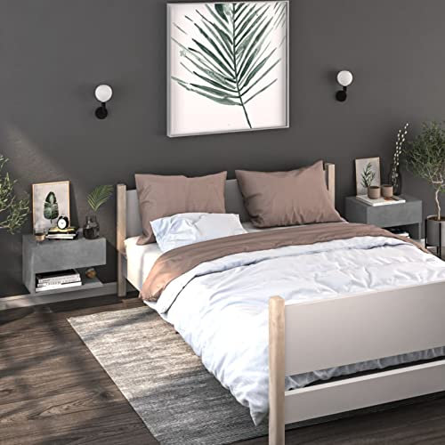 GuyAna Wand-Nachttische 2 STK. Betongrau Nachtschrank Boxspringbett NachtschräNkchen