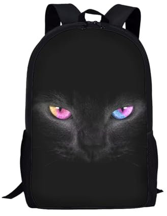 Belidome Kinder-Schulrucksack mit seitlichen Netztaschen, große Büchertasche, Tagesrucksack, Schulterrucksack, Katze 1, Einheitsgröße