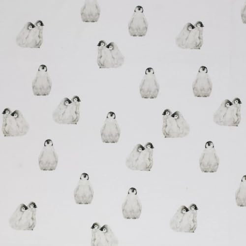 Baumwolljersey Meterware Jungen – Öko-Tex Standard 100 – Jersey Stoff ab 50 cm – elastisch & weich – für Baby- und Kinderkleidung – viele Designs & Motive – am Stück zugeschnitten (Pinguine)