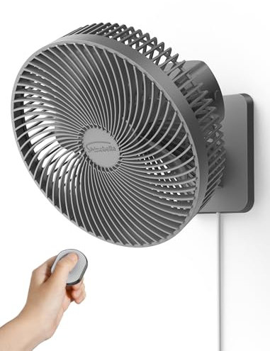 10 Inch Wall Mount Oscillating Fan with Remote and Timer, Small Bedroom RV Fan with 4 Speeds, Quiet Operation,90°Oscillation, Adjustable Tilt,5.92 ft Wire, Cooling Bathroom Wall Mounted Fans