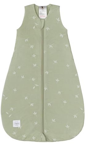 LÄSSIG Baby Schlafsack ärmellos Single Jersey mit TENCEL™ Lyocell 0,5 TOG/Sleeping Bag Leave olive, Größe 62/68