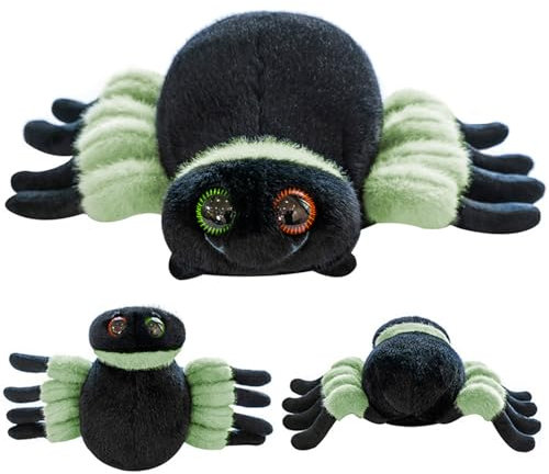 Pasdrucn Kuscheltier Spinnen, Spinnen Plüschtier, Steiff Kuscheltier, Flauschiges Stofftier Zum Kuscheln Und Spielen, Kuscheltiere Mädchen Stofftiere, Kinder Kuschelweiches Plüschtier (Grün)