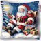 kitphoenix Kreuzstichkissen,Stickset für Kreuzstichkissen,Stickset Anfänger Weihnachten Bastelsets für Erwachsene,Stickkissen, Anfänger, Handstickerei-DIY 40x40cm