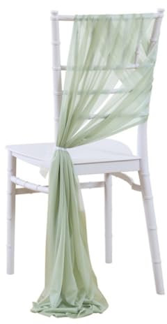 Pmnzdy 2 Stück Tüll Stuhlschleifen Schleifenband Chiffon Stoff Stuhllehne 20x 264cm Streamer Stuhl Band Stuhlhusse Stuhl Bögen Raffhalter Hochzeit Jahrestag Party Bankett Event Empfang Deko Graugrün