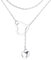Diamday Collana a Y lunga Lariat per donna, raffinata collana a Y lunga con cuore dorato, collana in acciaio inossidabile doppio oro/argento/nero a caduta anteriore, catena regolabile con ciondolo