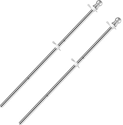 MERRYHAPY Edelstahl Fahnenmast 1,5m Für Außenbereich Garten Wandmontage Rostfrei Praktischer Flaggenhalter Inklusive Befestigung