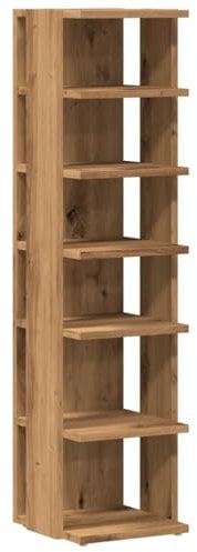vidaXL Schuhschrank, Schuhregal mit 6 Regalfächern, Schuhständer für Eingangsbereich Flur, Schuhablage Schuhaufbewahrung, Artisan-Eiche Holzwerkstoff