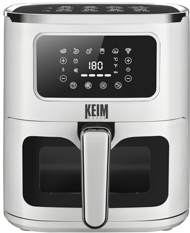 KEIM HOUSE - Air Fryer - Freidora de Aire - Airfryer - Freidora Sin Aceite - Freidora Aire Caliente - Capacidad 5l - Pantalla Tactil Digital - Temperatura Regulable - MÁS DE 20 MENÚS