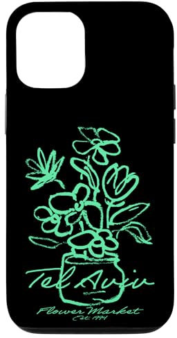 Hülle für iPhone 14 Pro Tel Aviv Israel Minimalistische Blumenkunst Urban Aesthetic