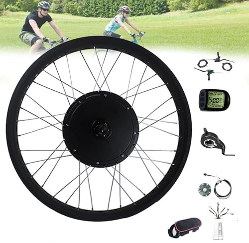 Electric Bike Conversion Kit, 72V 3000W Rear Wheel Motor Kit for E-bike Cycling - Upgrade Smart Controller, Twist Throttle - 26 Hub Conversion