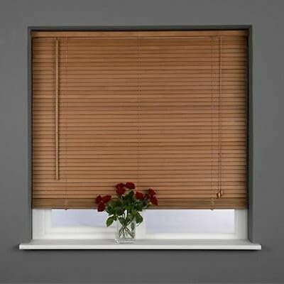 25mm Wooden Venetian Blind - Oak - 90cm x 160cm