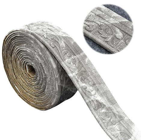 bechoanigel Zierleisten Selbstklebend Weißgrau,10mx8cmX5mm, Selbstklebende Bordüre Wasserfester, Stuckleisten Wand, Bordüre Selbstklebend, Geeignet für Flure, Wandgemälde, Decken, Ecken, Linien
