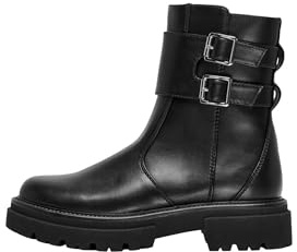 ONLY Damen Onltrinity-7 Double Buckle Boot, Black, 39 EU