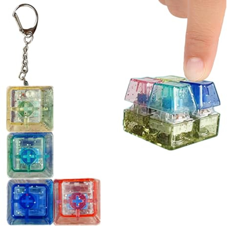Tomedeks Tastatur Fidget Spielzeug Für Erwachsene Pastell Schlüsselanhänger Schalter Tastenkappe Schlüsselanhänger Bunter Fidget Tastatur Clicker Mechanischer Schalter Stressabbau Diy-Knopf(Typ L