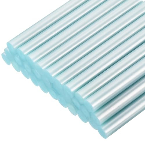sourcing map Mini Hot Glue Gun Sticks 4-inch x 0.43-inch High Sticky Hot Glue Sticks for Glue Gun, Metallic Blue 30pcs