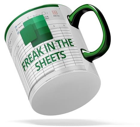 Lustige Office Tasse | Freak in The Sheets | Büro-Kaffeetasse | Neuheit Tasse für die Arbeit | Geschenk für Buchhalter, Datenanalysten, IT-Profis, Tabellenkalkulationsliebhaber