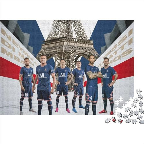 PSG Puzzle 1000 Teile Schwer Puzzle Spielzeug Pädagogisches Spiel Impossible Kylian Mbappé Fußball Star Herausforderung Spielzeug Für Erwachsene Und Kinder Ab 12 Jahren 38x26cm/1000pcs