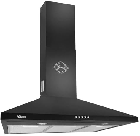 Gurari Hotte aspirante 70 cm noire • Hotte murale en acier laqué • Puissance du moteur 1000 m³/h • Boutons poussoirs à 3 niveaux • Hotte aspirante • Hotte de cheminée haut de gamme GCH C 147 BL 7 N