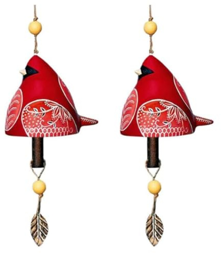 Pqahffowr Redbird Birdsong Bell Hanging, Country Wind Chime, Resin Handicraft Wind Chime Pendant, Courtyard Home Decoration